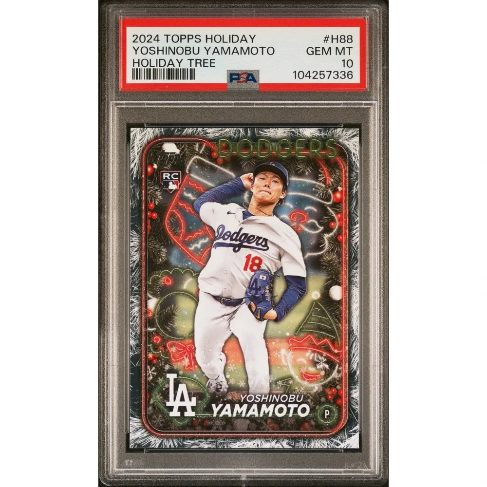 2024 Topps Holiday - Yoshinobu Yamamoto #H88 Holiday Tree (RC) PSA 10 GEM